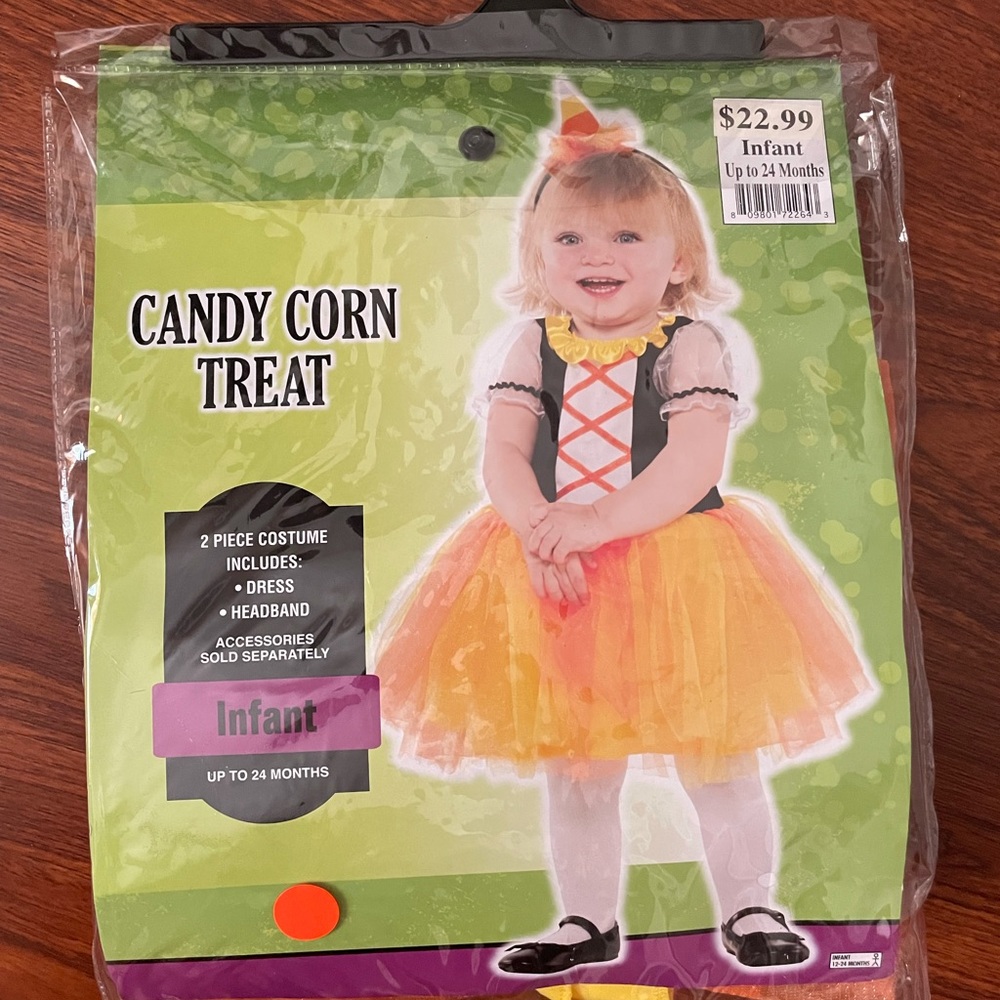 Candy corn infant baby costume 12 -24 months. Halloween costume
